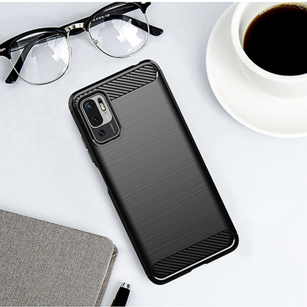 Techsuit - Carbon Silicone - Xiaomi Redmi Note 10 5G / Poco M3 Pro 5G - Black