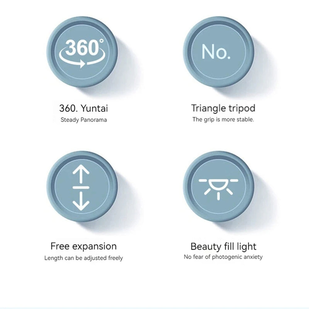 Techsuit - Selfie Stick (K28) - Compact Tripod Mount with Bluetooth Remote Control, 360, Foldable, 175cm - Black