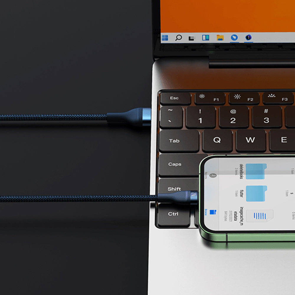 Baseus - Data Cable Flash Series 2 (CASS040003) - Fast Charge, USB to Type-C, Lightning, Micro-USB, 66W, 1.2 m - Blue