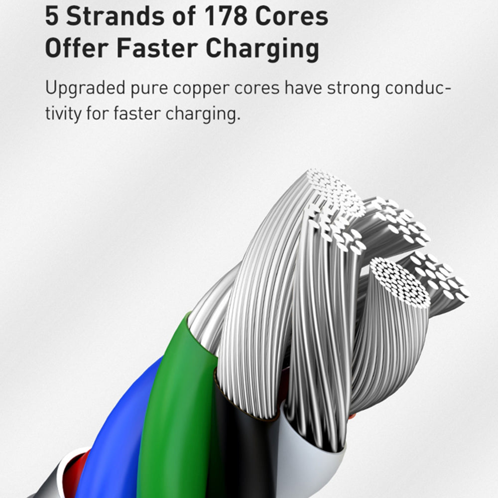 Baseus - Data Cable Cafule Series Metal (CATLJK-A06) - Type-C to Lightning, Fast Charging, 20W, 480Mbps, 1m - Dark Green