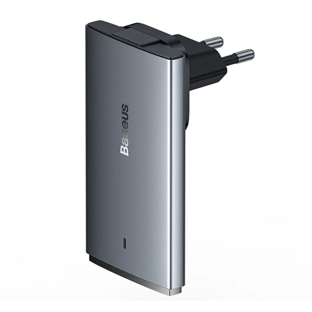 Baseus - Wall Charger (CCGP150113) - Type-C Cable Included, GaN5 Pro Flat Design, USB, Type-C, with UE and UK Plug - Grey