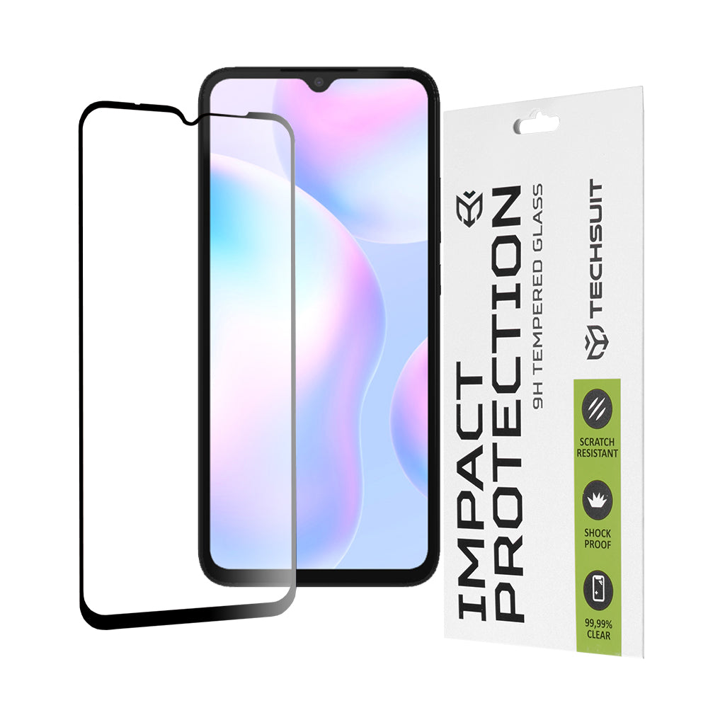 Techsuit - 111D Full Cover / Full Glue Glass - Xiaomi Redmi 9/9A/9AT/9C/9C NFC/10A/A1/A1+/A2/A2+ - Black