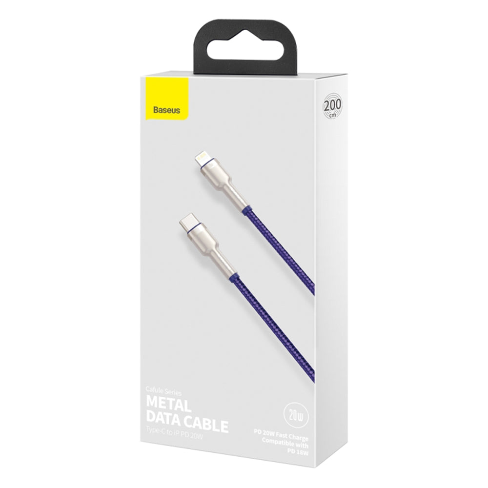 Baseus - Data Cable Cafule Series Metal (CATLJK-B05) - Type-C to Lightning, 20W, 2m - Purple