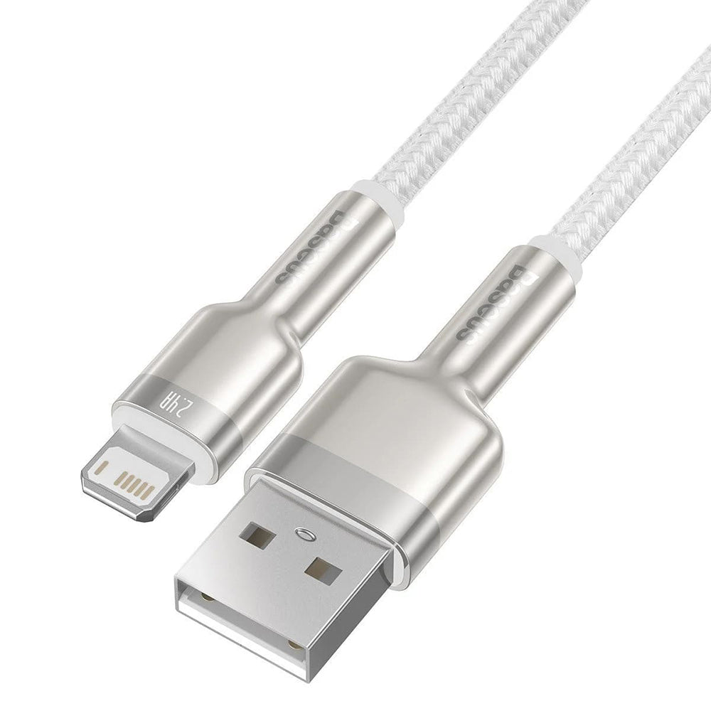 Baseus - Data Cable Cafule Series Metal (CALJK-A02) - USB to Lightning, 2.4A, 480Mbps, 1m - White
