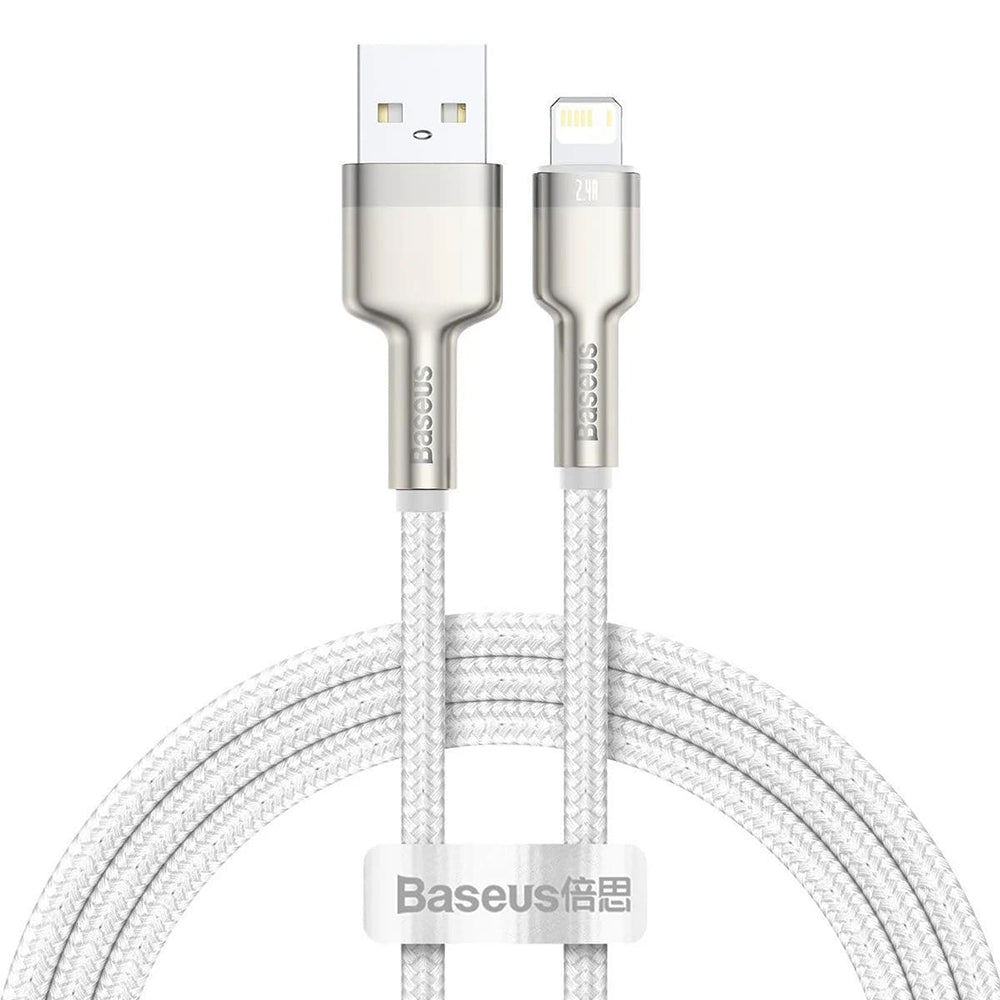 Baseus - Data Cable Cafule Series Metal (CALJK-A02) - USB to Lightning, 2.4A, 480Mbps, 1m - White