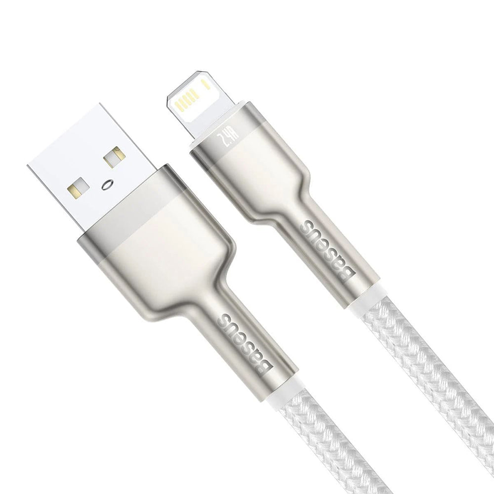Baseus - Data Cable Cafule Series Metal (CALJK-A02) - USB to Lightning, 2.4A, 480Mbps, 1m - White