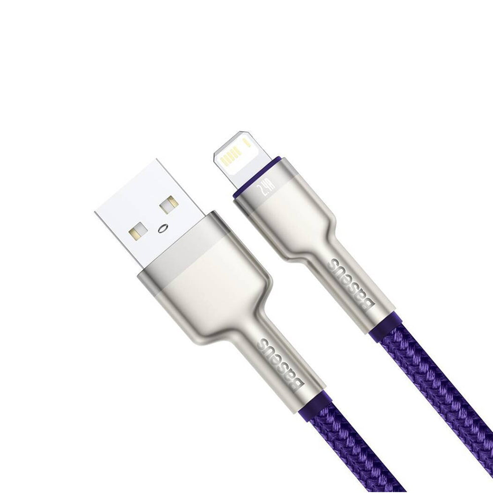 Baseus - Data Cable Cafule Series Metal (CALJK-A05) - USB to Lightning, 2.4A, 480Mbps, 1m - Purple