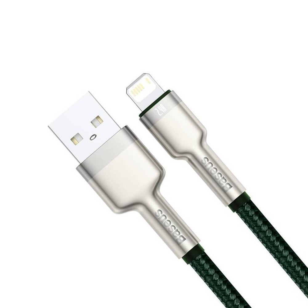 Baseus - Data Cable Cafule Series Metal (CALJK-A06) - USB to Lightning, 2.4A, 480Mbps, 1m - Green