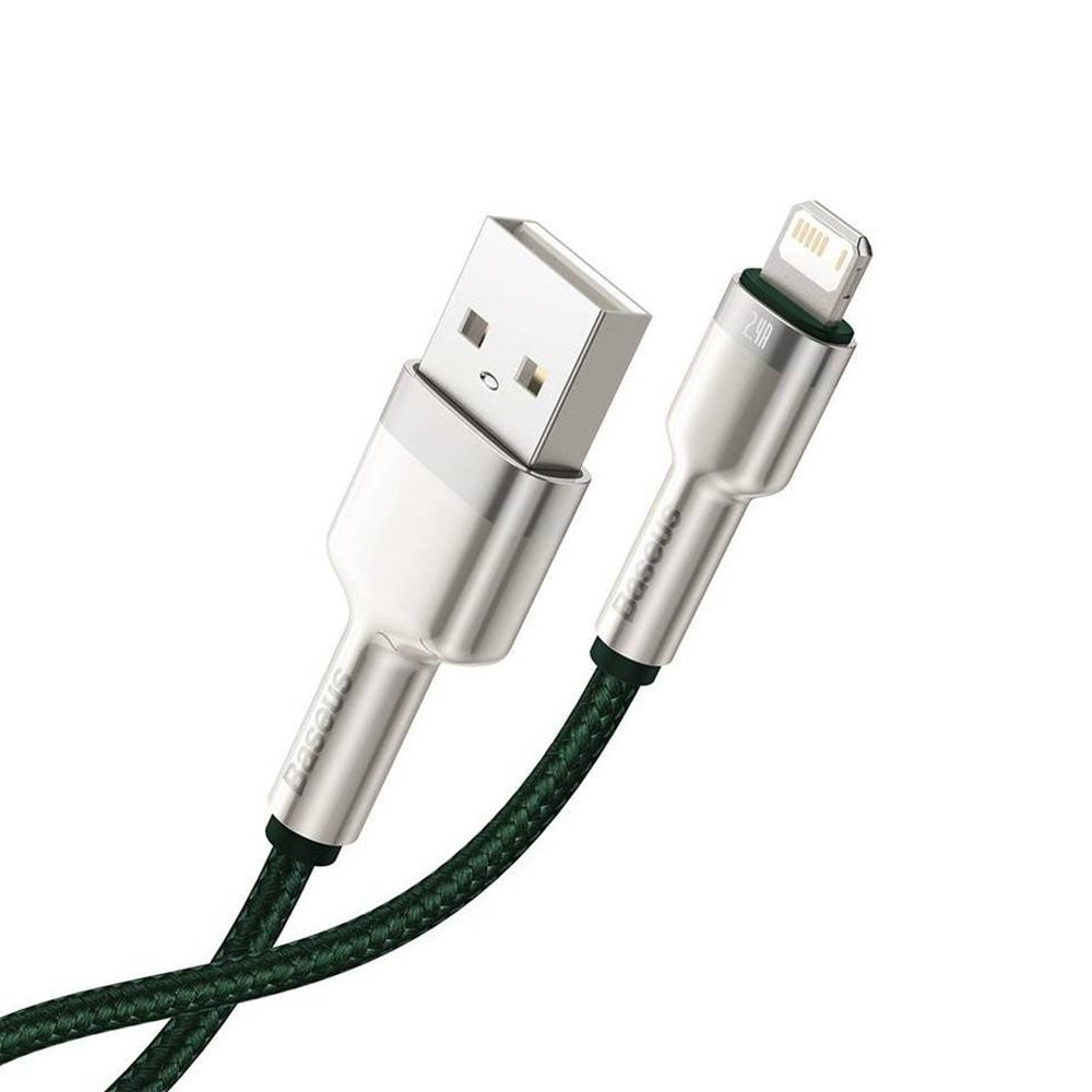 Baseus - Data Cable Cafule Series Metal (CALJK-A06) - USB to Lightning, 2.4A, 480Mbps, 1m - Green