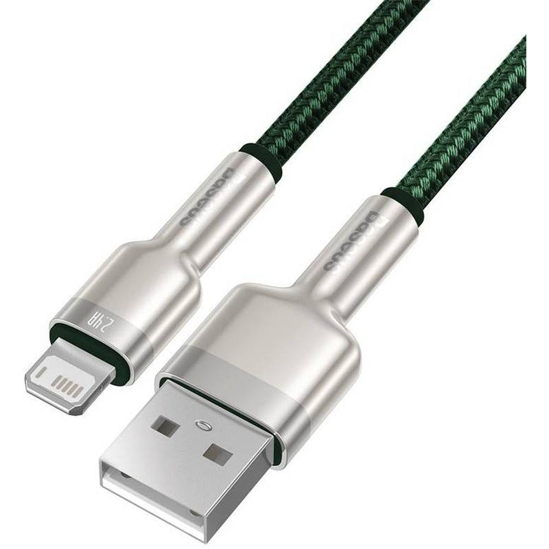 Baseus - Data Cable Cafule Series Metal (CALJK-A06) - USB to Lightning, 2.4A, 480Mbps, 1m - Green