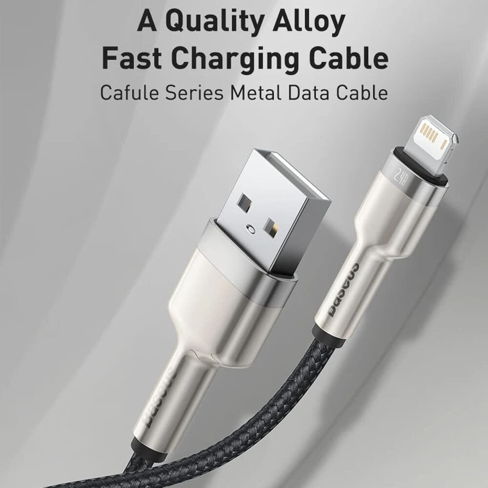 Baseus - Data Cable Cafule Series Metal (CALJK-A06) - USB to Lightning, 2.4A, 480Mbps, 1m - Green