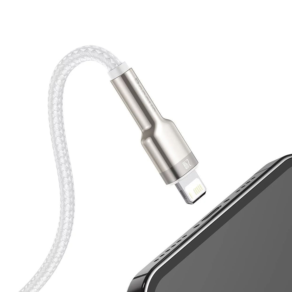 Baseus - Data Cable Cafule Series Metal (CALJK-B02) - USB to Lightning 2.4A, 2m - White