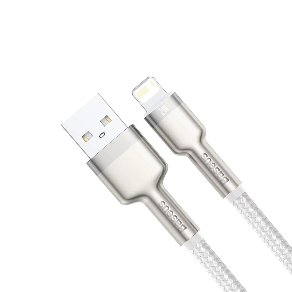 Baseus - Data Cable Cafule Series Metal (CALJK-B02) - USB to Lightning 2.4A, 2m - White