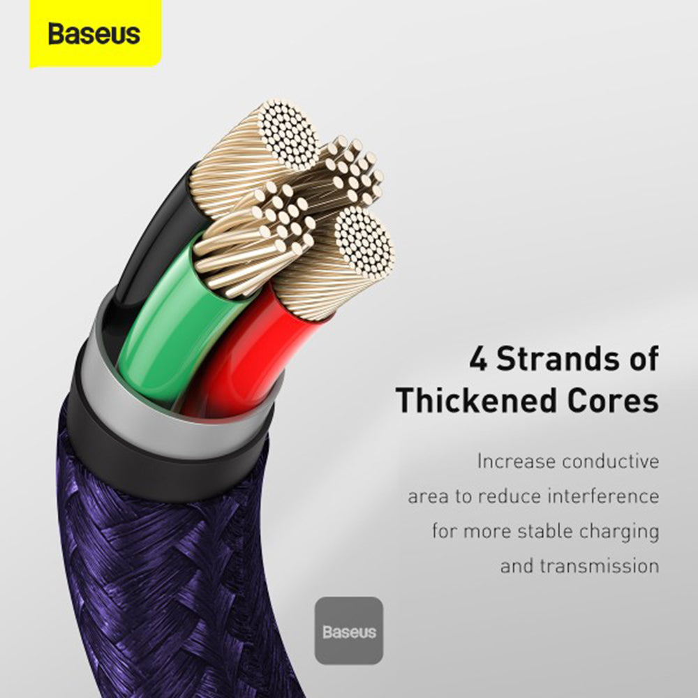 Baseus - Data Cable Cafule Series Metal (CALJK-B05) - USB to Lightning 2.4A, 2m - Purple
