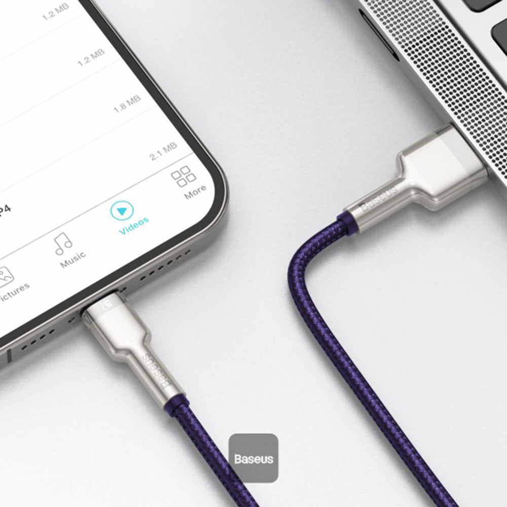 Baseus - Data Cable Cafule Series Metal (CALJK-B05) - USB to Lightning 2.4A, 2m - Purple