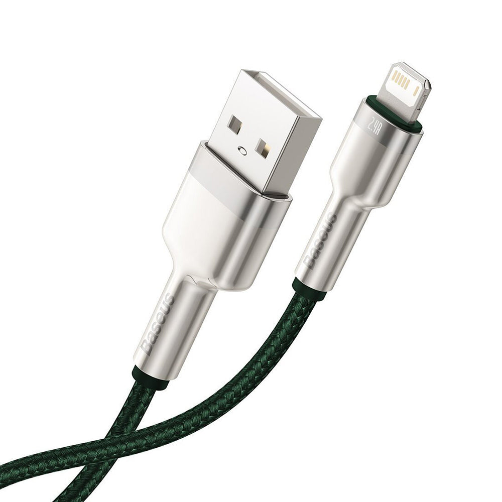 Baseus - Data Cable Cafule Series Metal (CALJK-B06) - USB to Lightning 2.4A, 2m - Green