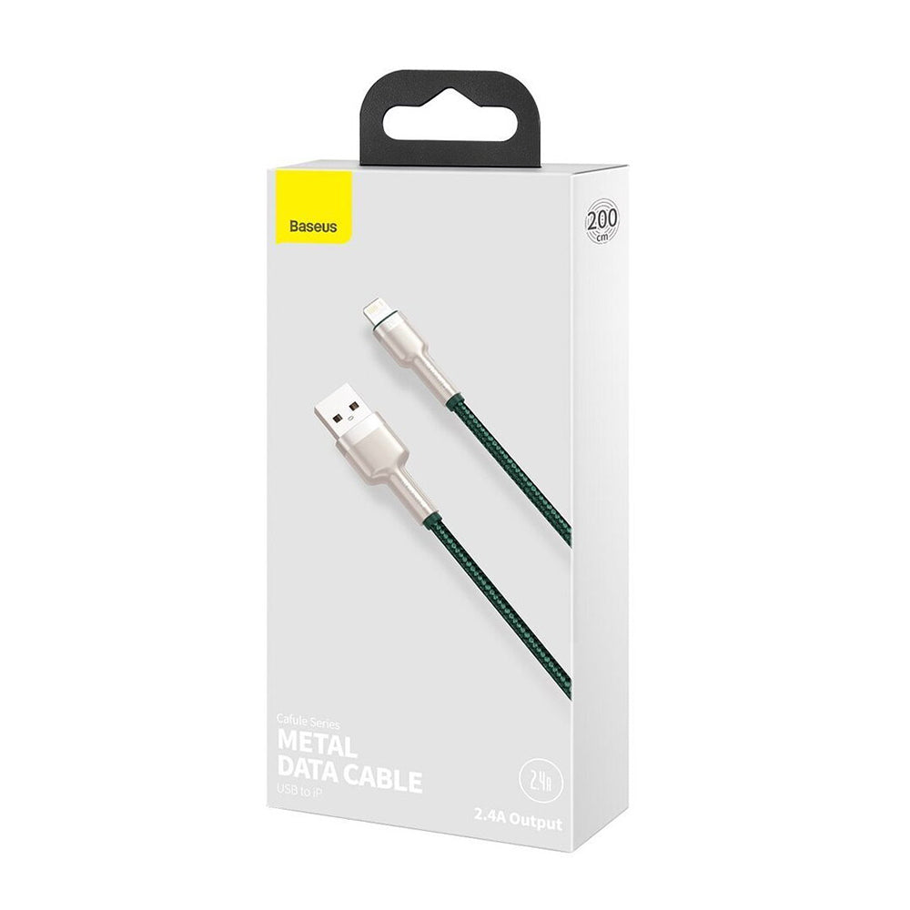 Baseus - Data Cable Cafule Series Metal (CALJK-B06) - USB to Lightning 2.4A, 2m - Green