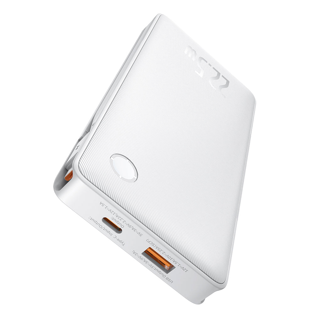 Baseus - Power Bank Airpow Air Lite (P10067501213-00) - USB, Type-C, Dual Cable USB-C, Lightning, 22.5W, 10000mAh - White