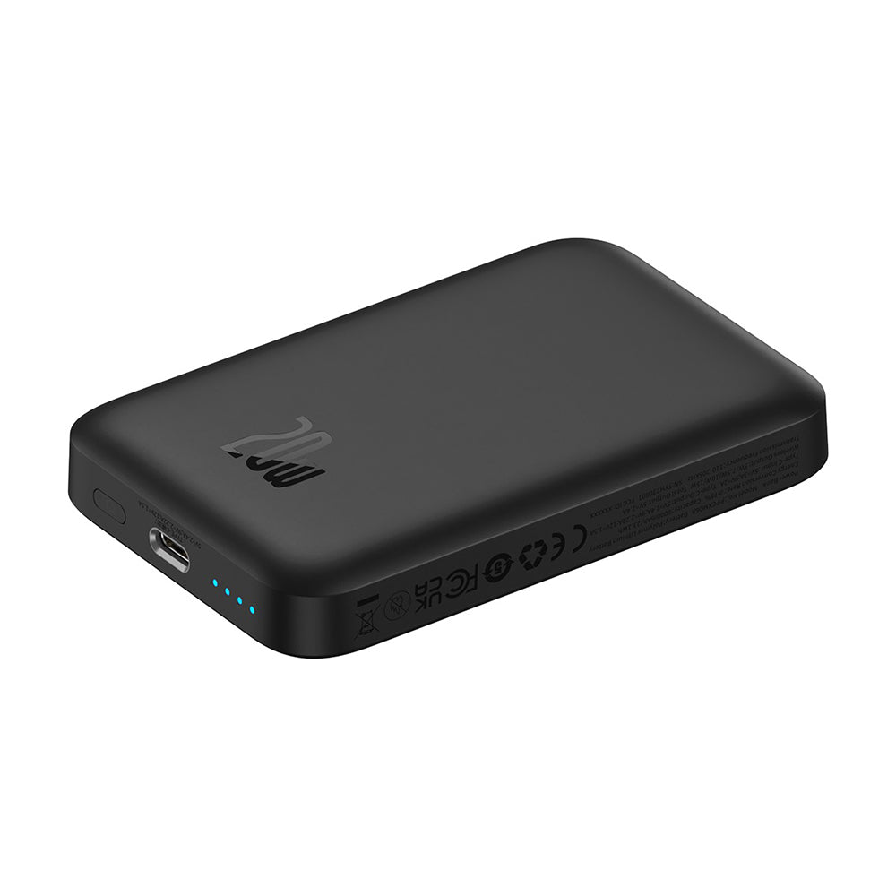 Baseus - Power Bank Mini Air (P10059002113-00) - Type-C, MagSafe Charging, 20W, 6000mAh, with Cable Type-C, 30cm - Black