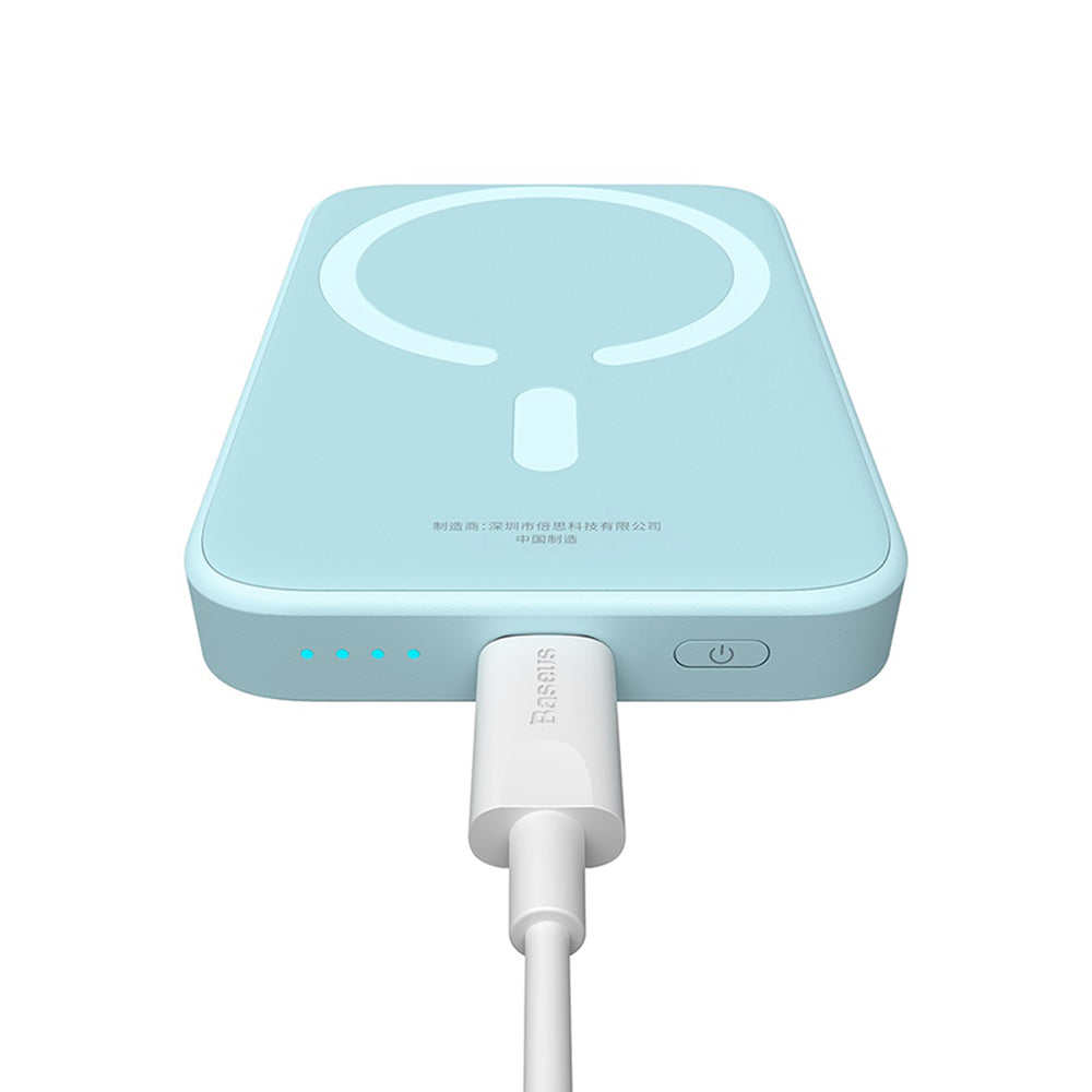 Baseus - Power Bank Mini Air (P10059002313-00) - Type-C, MagSafe Charging, 20W, 6000mAh, with Cable Type-C, 30cm - Blue