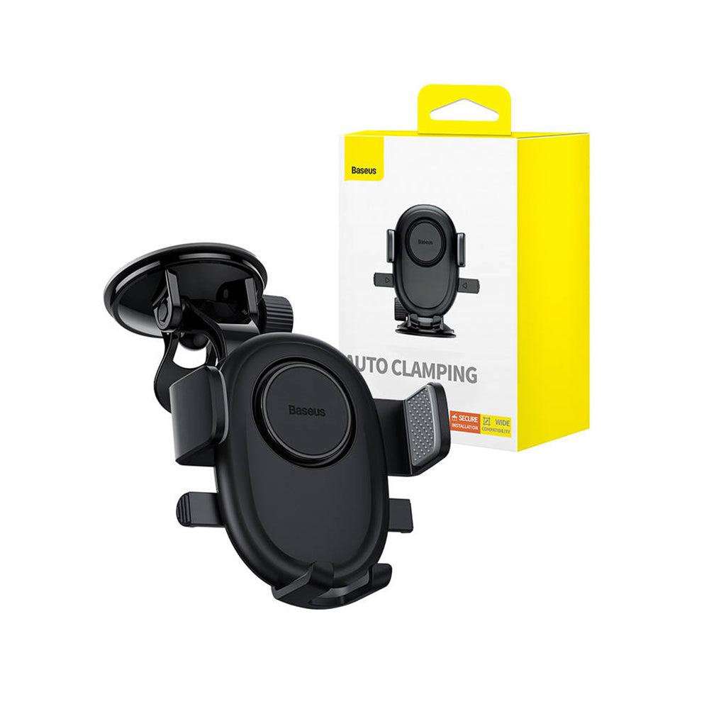 Baseus - Car Holder UltraControl Lite Series (C40351700111-00) - Suction Cup Mounting Base, for 7.2inch Max - Cluster Black