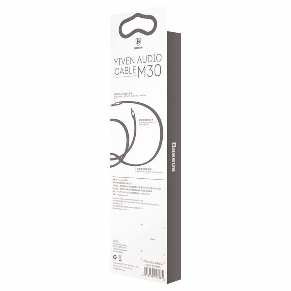 Baseus - Audio Cable M30 (A10329800117-Z1/CAM30-BS1) - Jack to Jack, 1.5m - Black