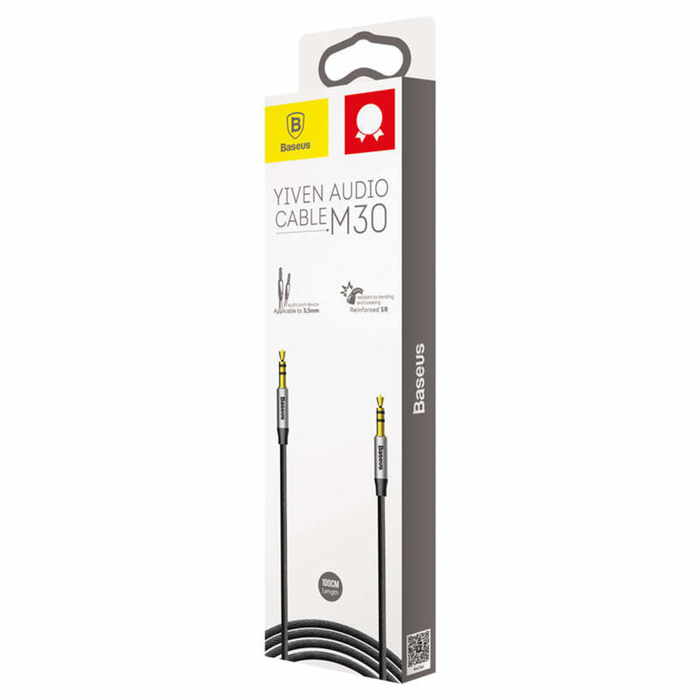 Baseus - Audio Cable M30 (A10329800117-Z1/CAM30-BS1) - Jack to Jack, 1.5m - Black