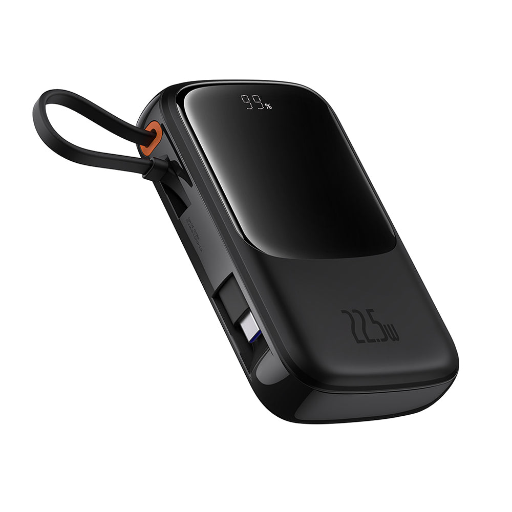 Baseus - Power Bank Qpow Pro+ (P10067101113-00) - Lightning, 2xType-C, USB, 22.5W, Fast Charge, 10000mAh, Cable USB-C - Black
