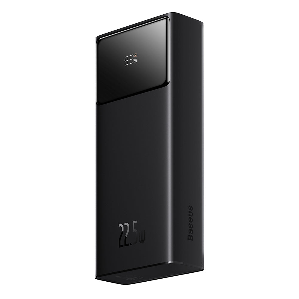 Baseus - Power Bank Star-Lord (PPXJ080001) - 2x USB, Type-C, Micro-USB, 22.5W, 20000mAh, Cable Type-C, 3A, 30cm - Black