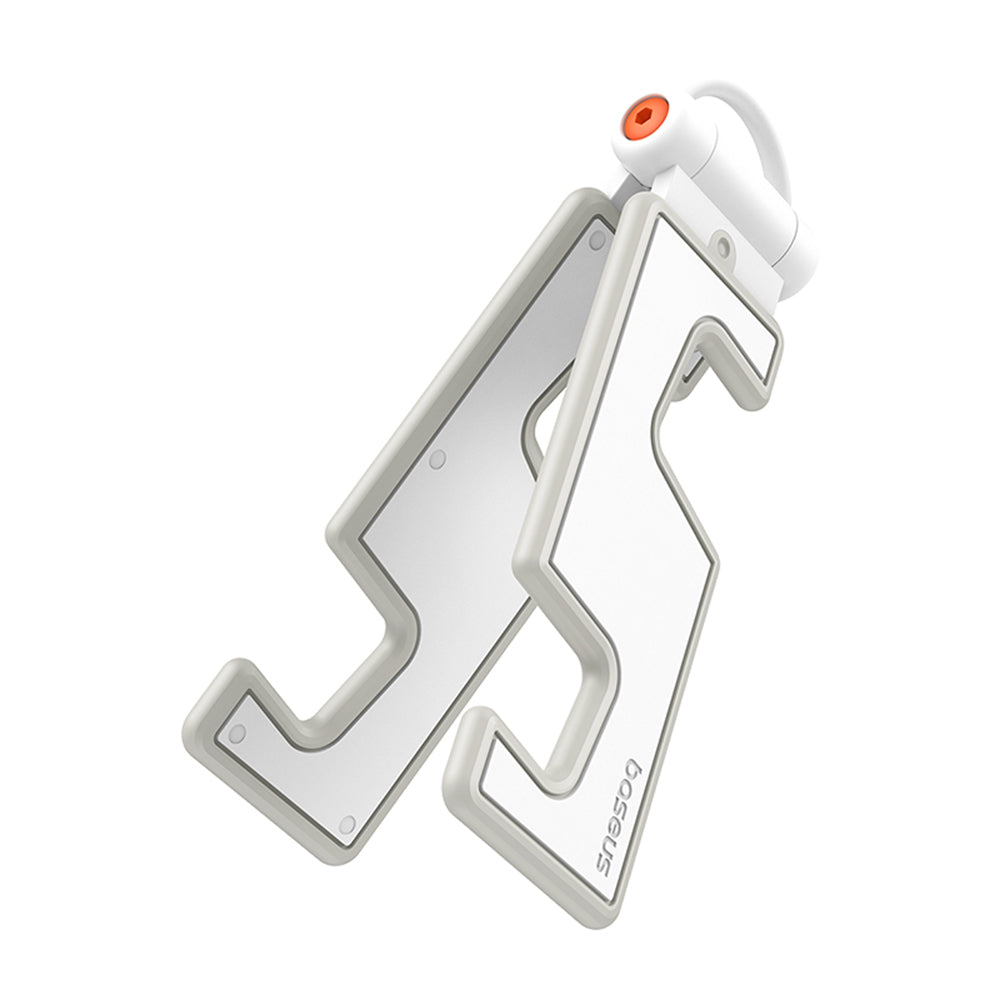 Baseus - Desk Holder Biaxial (B10556600211-00) - for Phones, Foldable, Aluminum Alloy - Moon White
