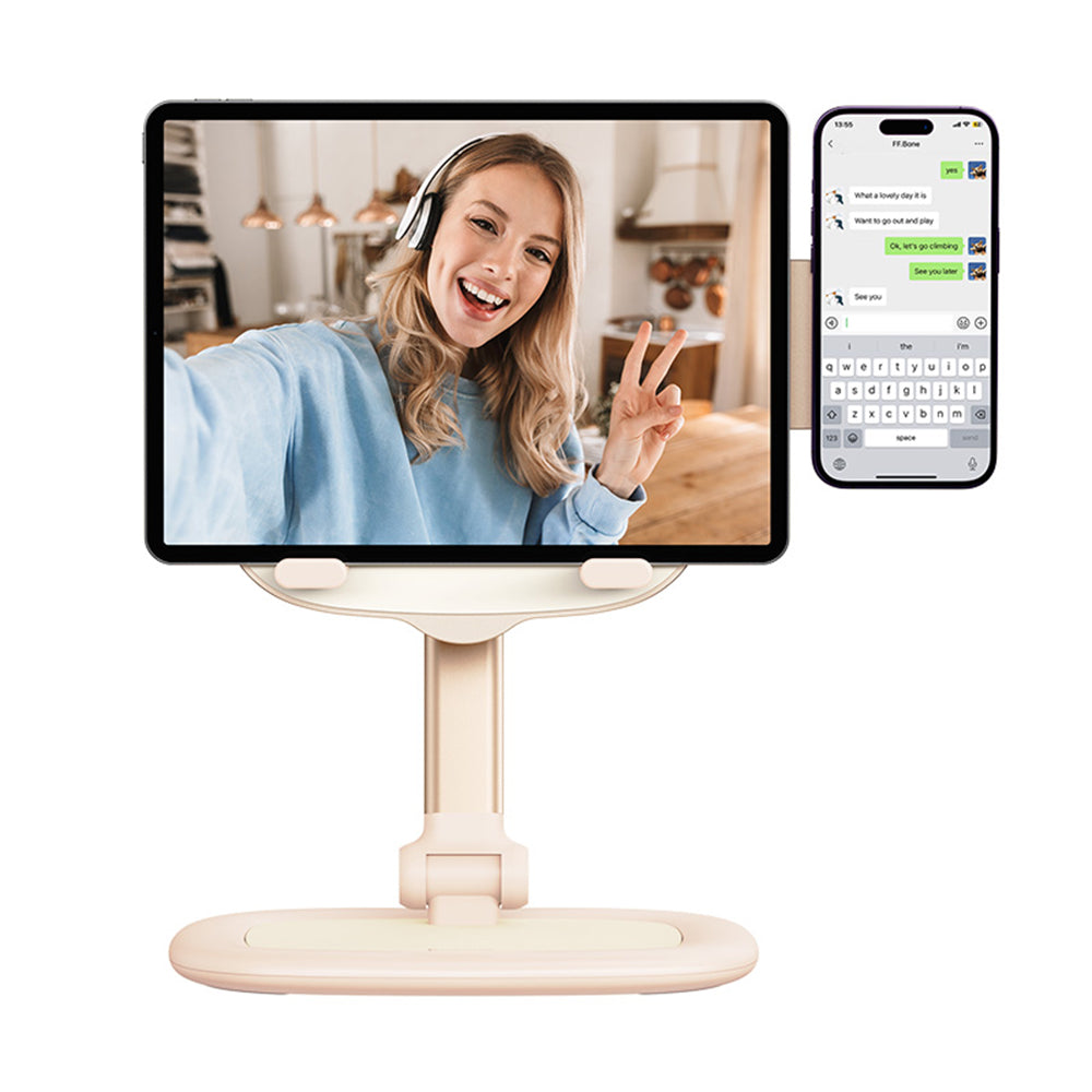 Baseus - Desk Holder Seashell (B10451501411-00) - for Tablets, Phones, MagSafe, Aluminum Alloy - Baby Pink