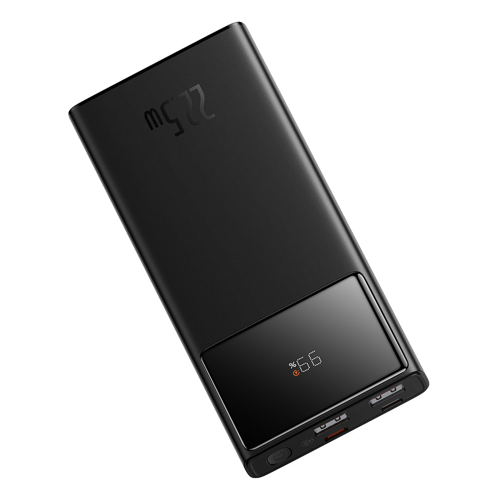 Baseus - Power Bank Star-Lord (PPXJ100001) - 2x USB, Type-C, Micro-USB, 22.5W, 10000mAh, Cable Type-C, 3A, 30cm - Black