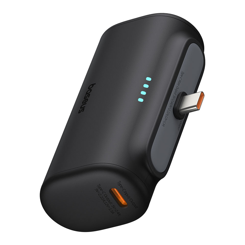 Baseus - Power Bank (P10068306113-00) - Type-C, Compact Design, 20W, 5000mAh, with Cable Type-C - Black