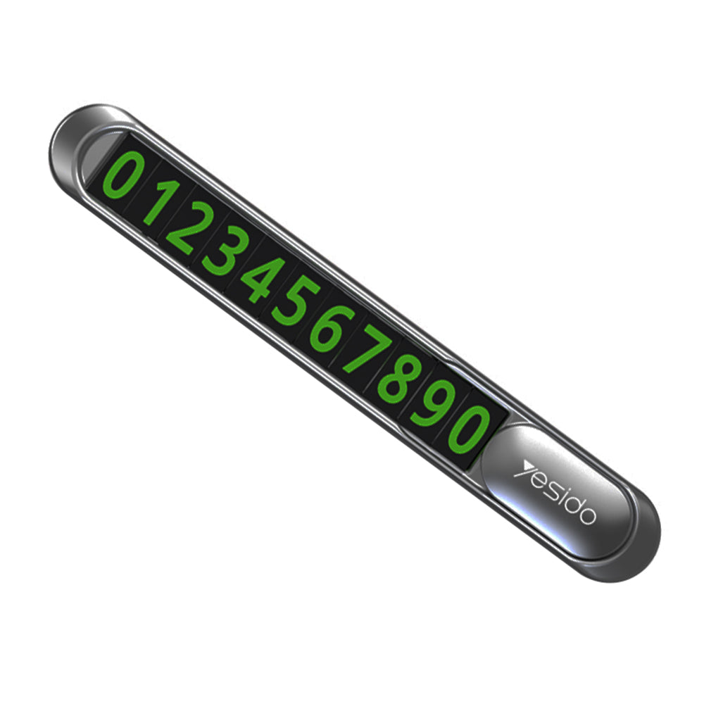 Yesido - Parking Number (C88) - for Dashboard, Number Hiding, Fluorescent Digits, Weather-Resistant, 3M Adhesive - Black