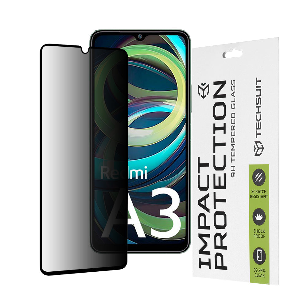 Techsuit - 111D Privacy Full Glue - Xiaomi Redmi A3 / Redmi A3x - Black