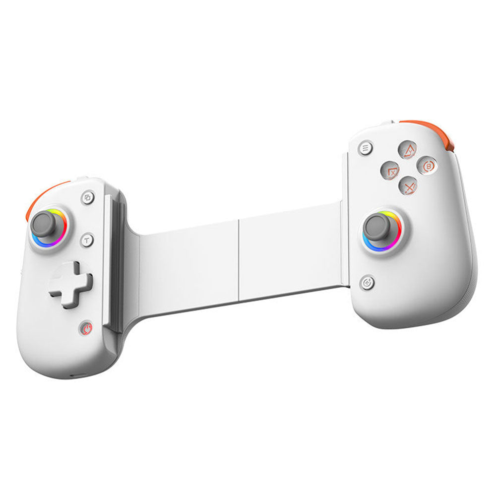 Techsuit - Wireless Controller (BSP-D8 Pro) - for Phones, Tablets (Android, iOS, PS4), Bluetooth, RGB Lights, 400mAh - White