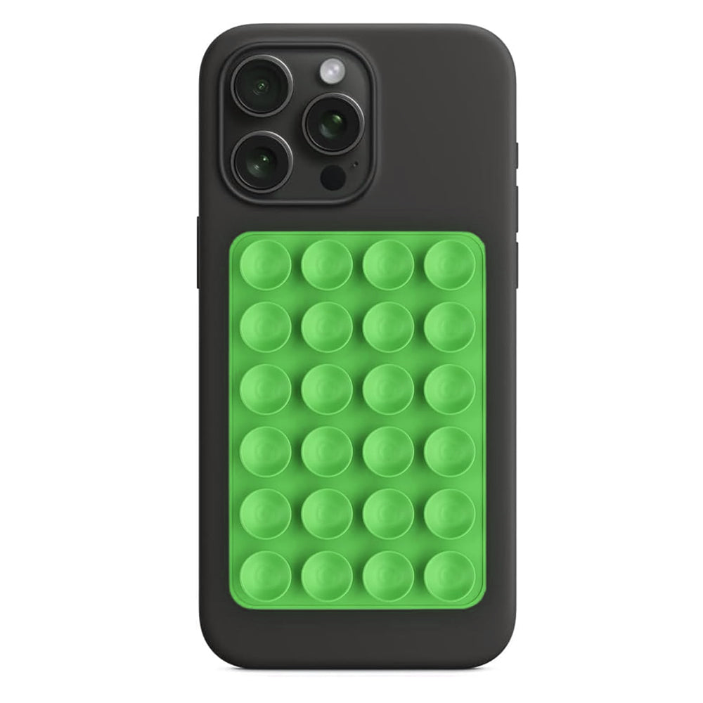 Techsuit - Phone Holder (SG-PAD) - Suction Pad for Selfies, Silicone, Adhesive Mount, Rectangular Shape - Green