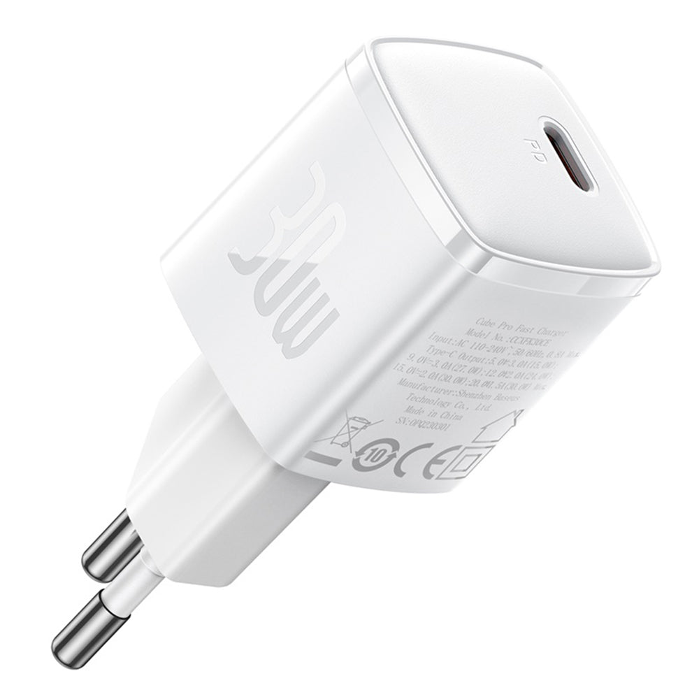 Baseus - Wall Charger Cube Pro (CCXF000302) - Fast Charger, Type-C, 30W - White