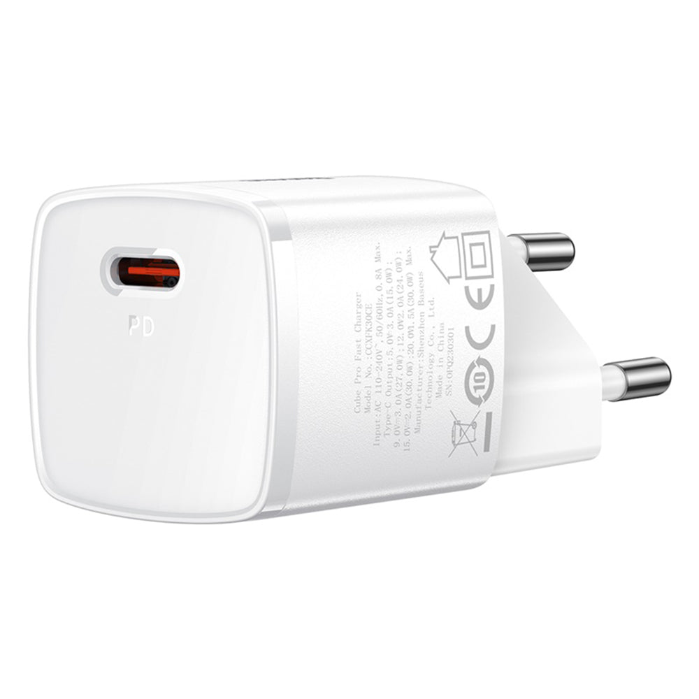 Baseus - Wall Charger Cube Pro (CCXF000302) - Fast Charger, Type-C, 30W - White