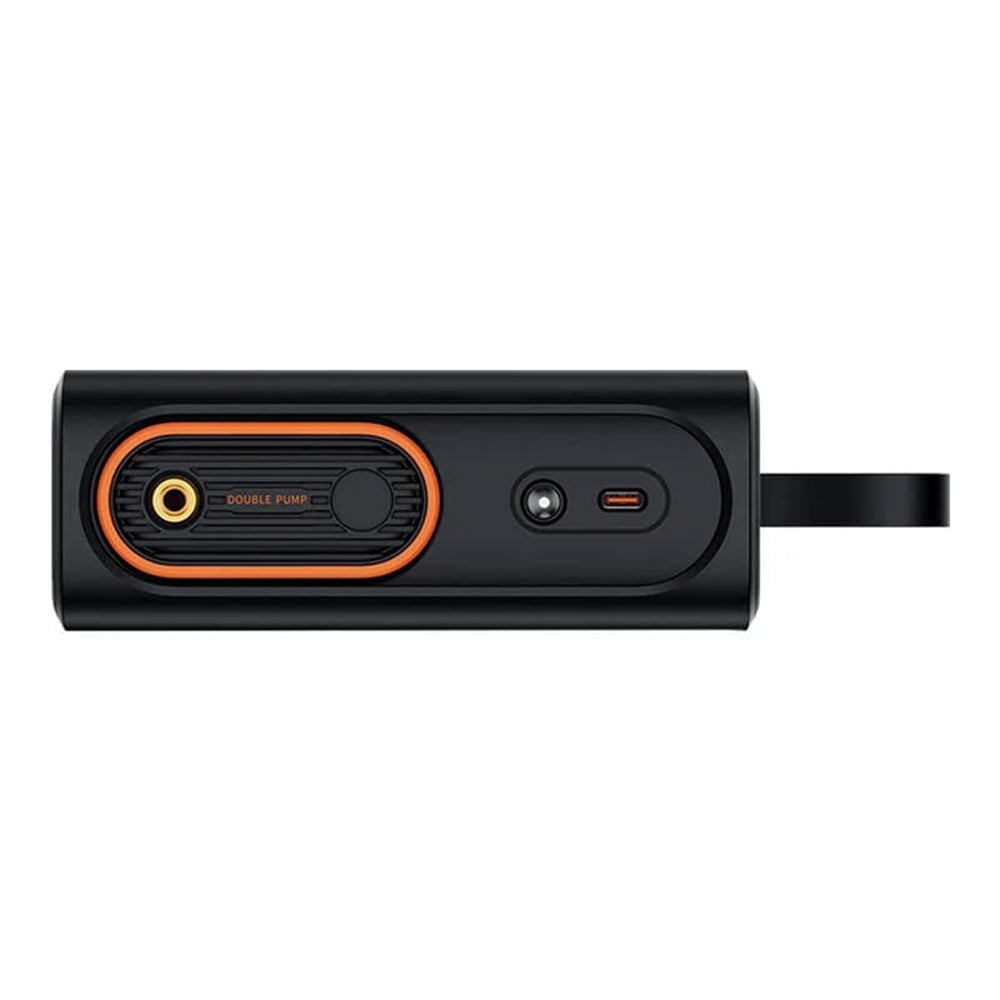 Baseus - Car Compressor Mega EnergyPump (CRNL060001) - Dual Cylinder, LED Display, 6000mAh, Cable USB to Type-C - Black