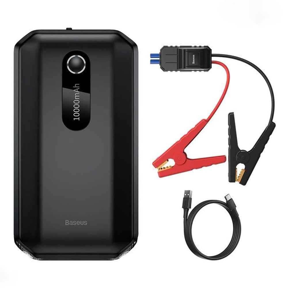 Baseus - Car Jump Starter Super Energy Air (C00245501113-00) - with Power Bank, 10000mAh, 1000A, USB, Type-C - Cluster Black