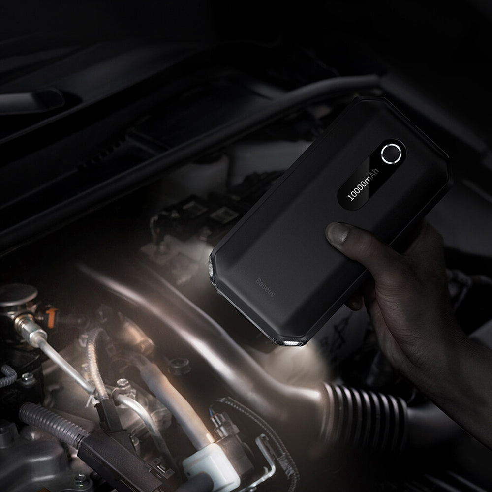 Baseus - Car Jump Starter Super Energy Air (C00245501113-00) - with Power Bank, 10000mAh, 1000A, USB, Type-C - Cluster Black