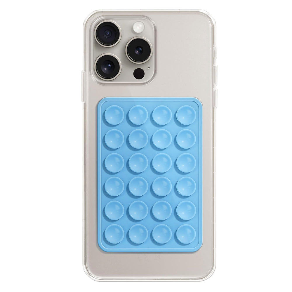 Techsuit - Phone Holder (SE-PAD) - Suction Pad for Selfies, Silicone, Adhesive Mount, Rectangular Shape - Bleu