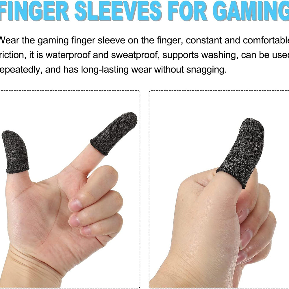 Techsuit - Mobile Gaming Finger Sleeve (FS3-01) - for Peaceful Elite, King of Glory, Call of Duty, 40x20mm - Black