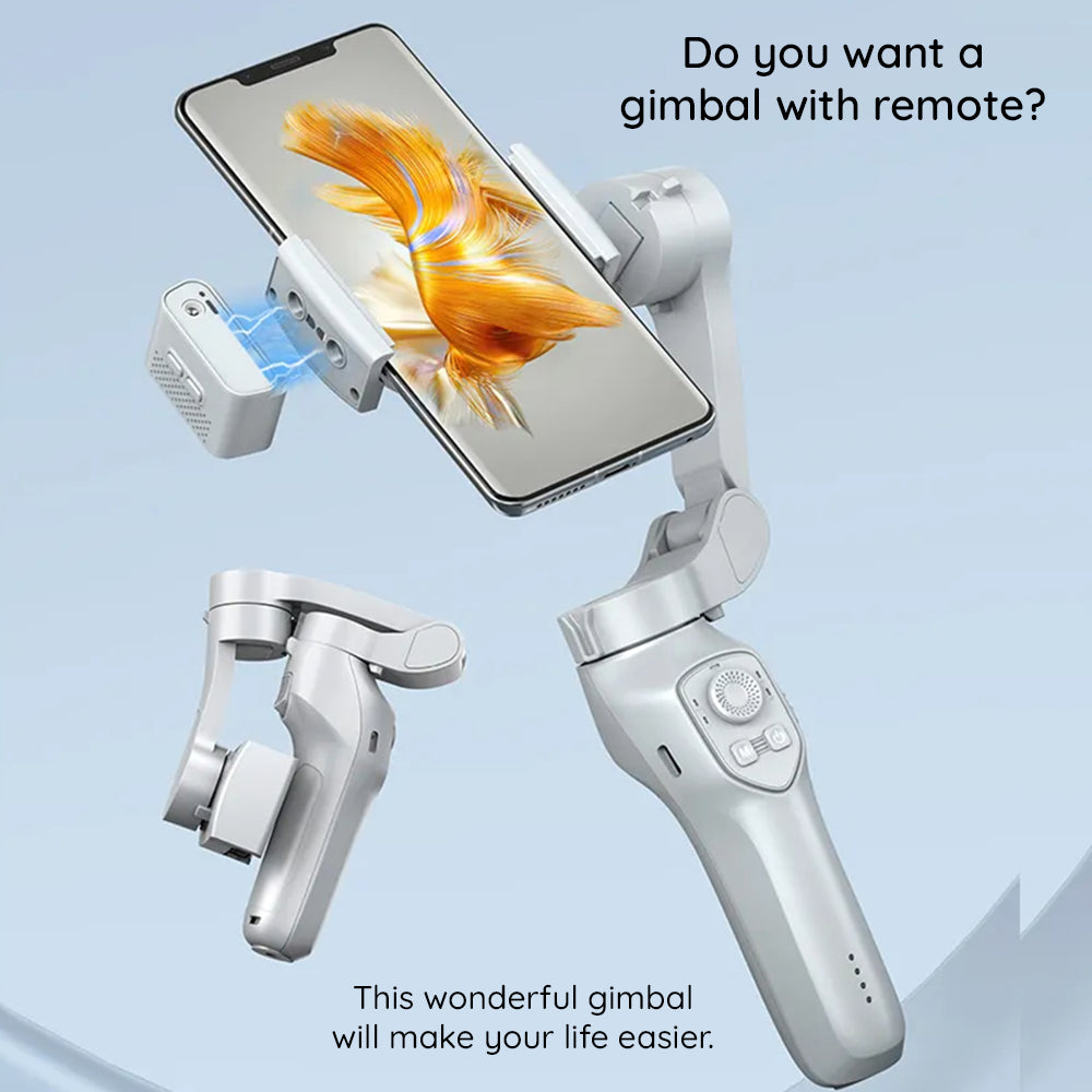 Techsuit - Phone Gimbal (L7C Pro) - with Bluetooth, Inception Mode, Beauty Function, Tripod, 2000mAh - Gray