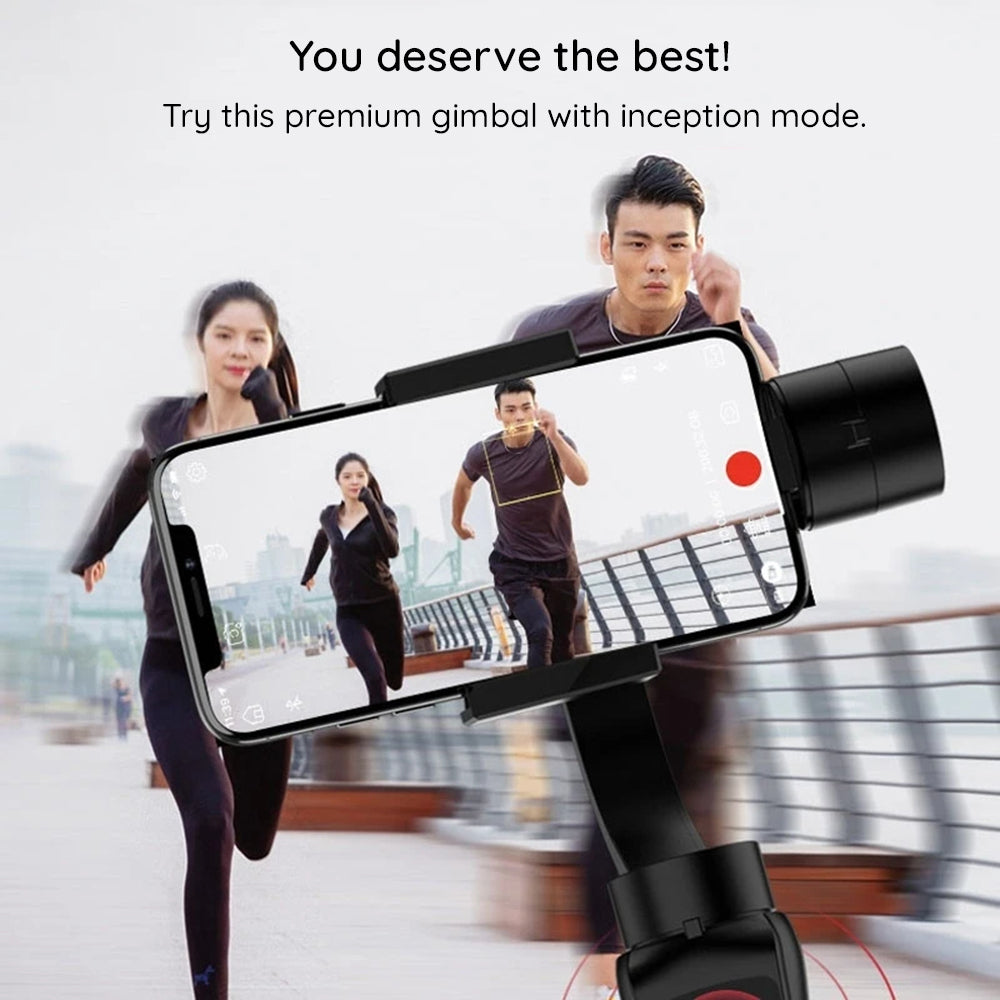 Techsuit - Phone Gimbal (S5B) - Stabilizer Tripod, with Sport Inception, Face Tracking, Time lapse, Remote Control - Black