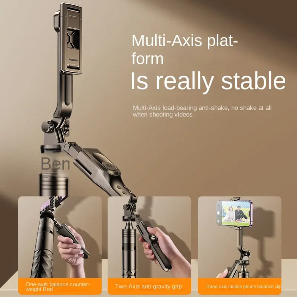 Techsuit - Selfie Stick (K28) - Compact Tripod Mount with Bluetooth Remote Control, 360, Foldable, 175cm - Black