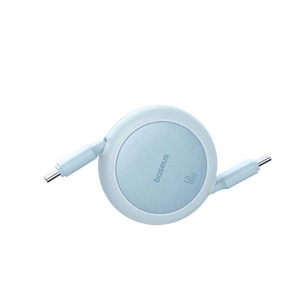 Baseus - Data Cable Free2Pull Mini (P10364500311-01) - Type-C to Type-C, 60W, 1m, Retractable - Galaxy Blue