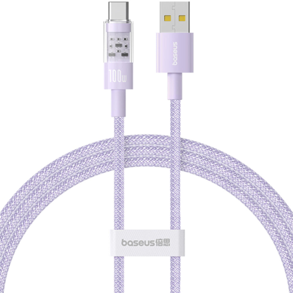 Baseus - Data Cable Gem (P10373002511-01) - USB to Type-C, Super Fast Charging 100W, 2m - Nebula Purple