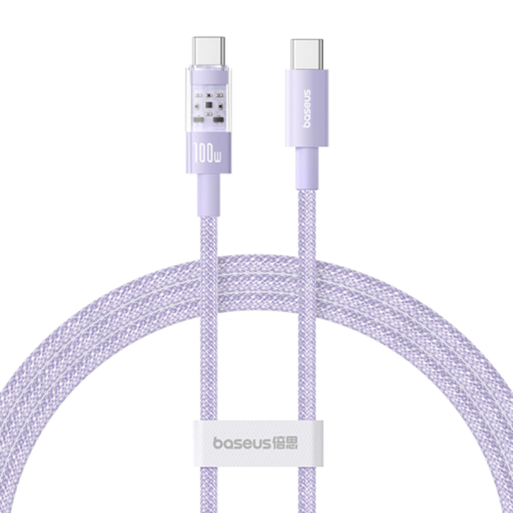 Baseus - Data Cable Gem (P10373000511-00) - Type-C to Type-C, Super Fast Charging 100W, 1m - Nebula Purple